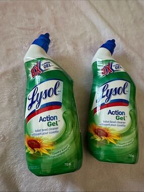 2 Lysol Action Gel Toilet Bowl Cleaner - Green